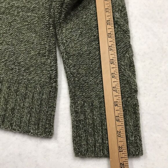 Vntage NEWTON TRADING Zip Cardigan Sweater Women PL Petite Moss Green Cable Knit - Picture 15 of 16